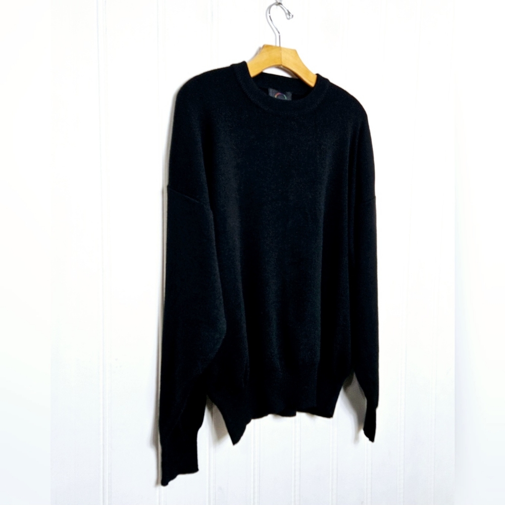 Bogner Sweater Men's M Vintage Wool Blend Logo Crewneck Après Ski Charcoal Black